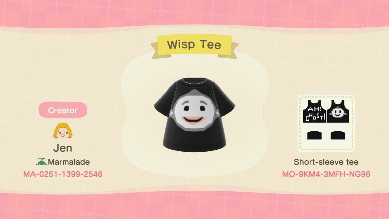 Animal Crossing Design Code: MO-9KM4-3MFH-NG96 Wisp Tee