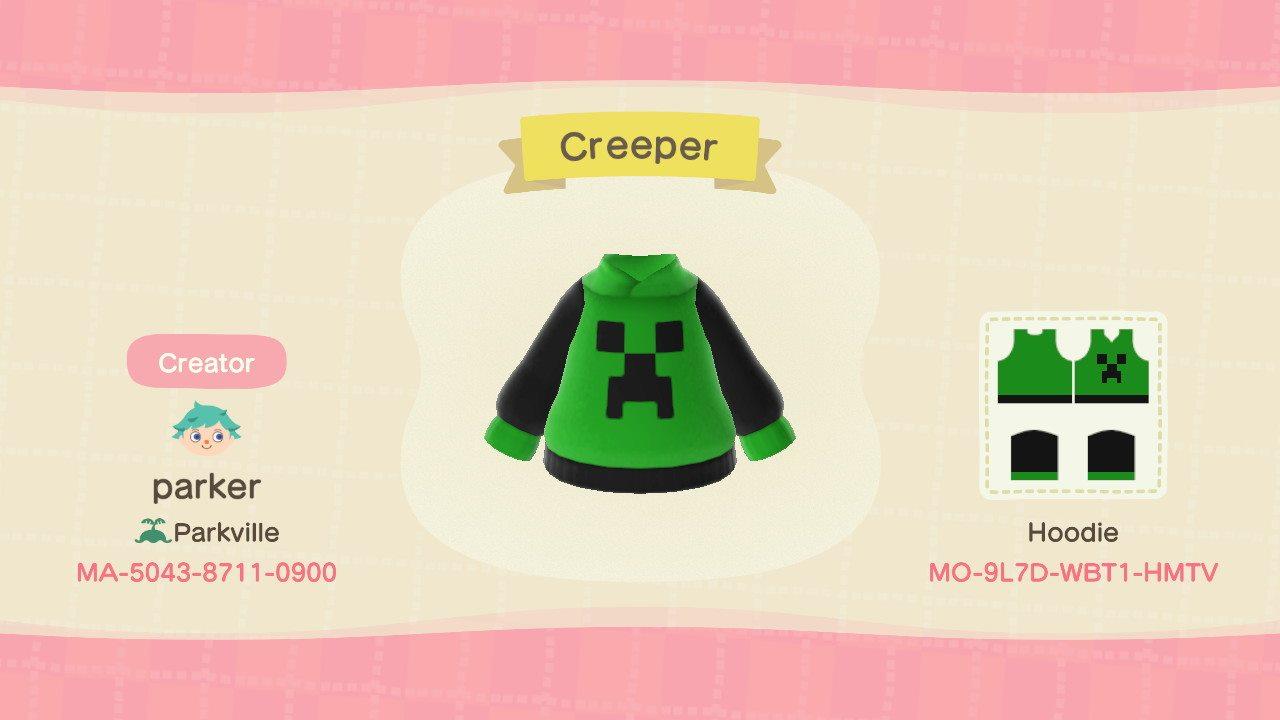 Animal Crossing Design Code: MO-9L7D-WBT1-HMTV Minecraft Creeper