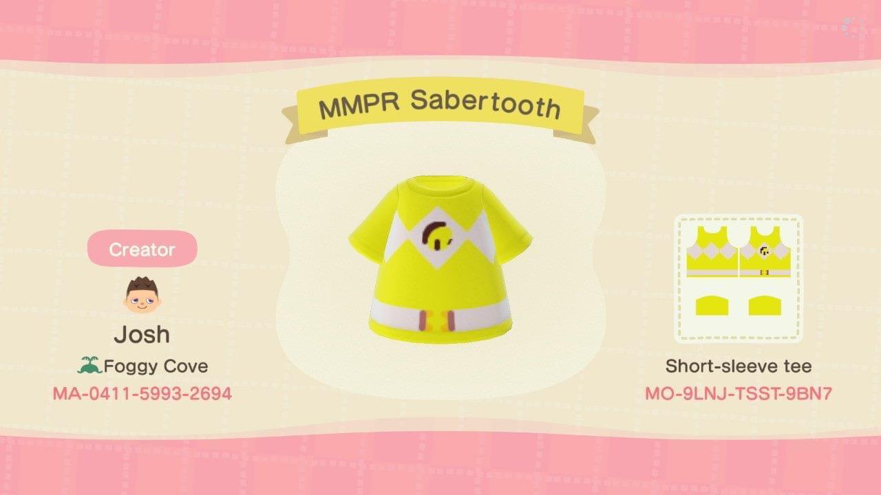 Animal Crossing Design Code: MO-9LNJ-TSST-8BN7 MMPR Sabertooth
