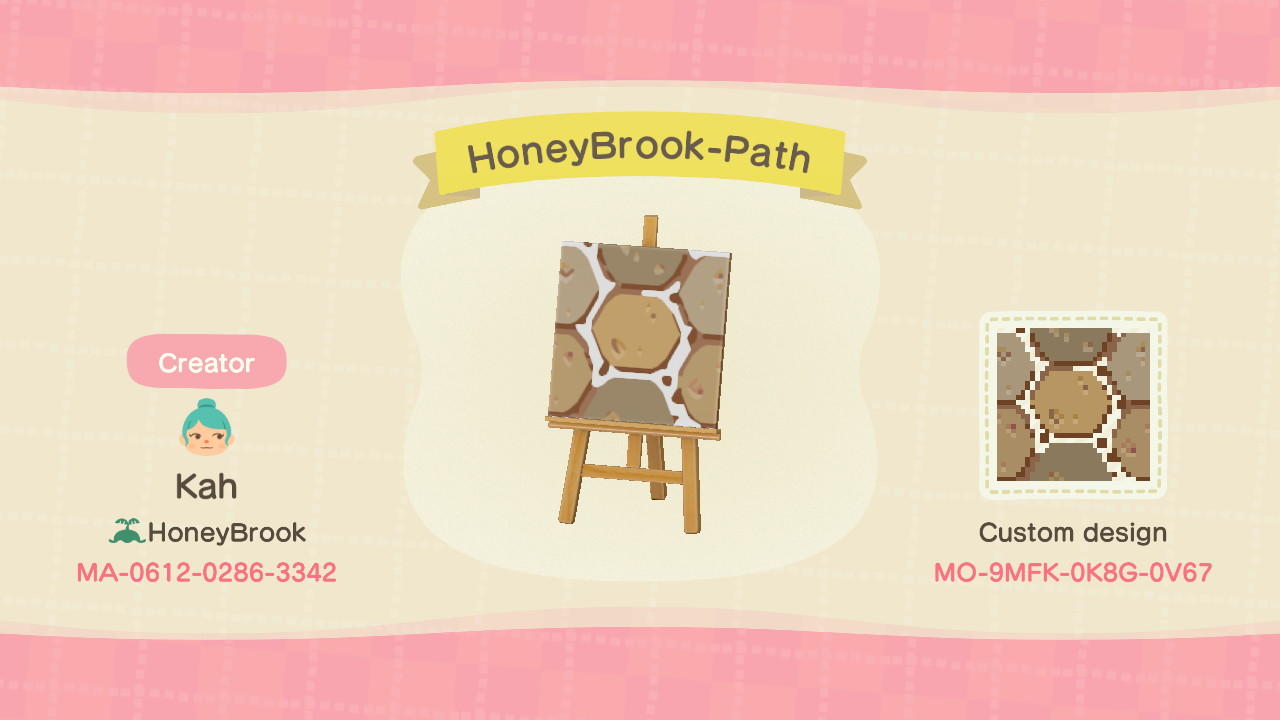 Animal Crossing Design Code: MO-9MFK-0K8G-0V67 Hexagon Path