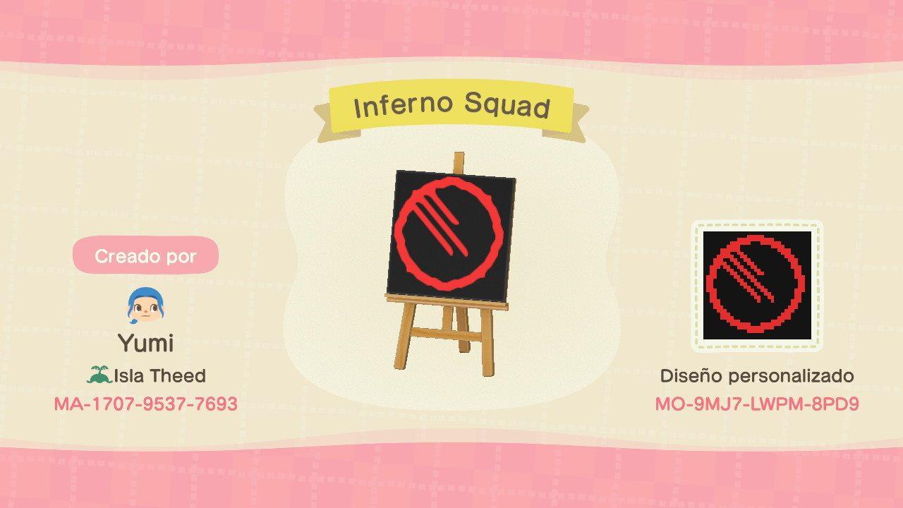 Animal Crossing Design Code: MO-9MJ7-LWPM-8PD9 Inferno Squad