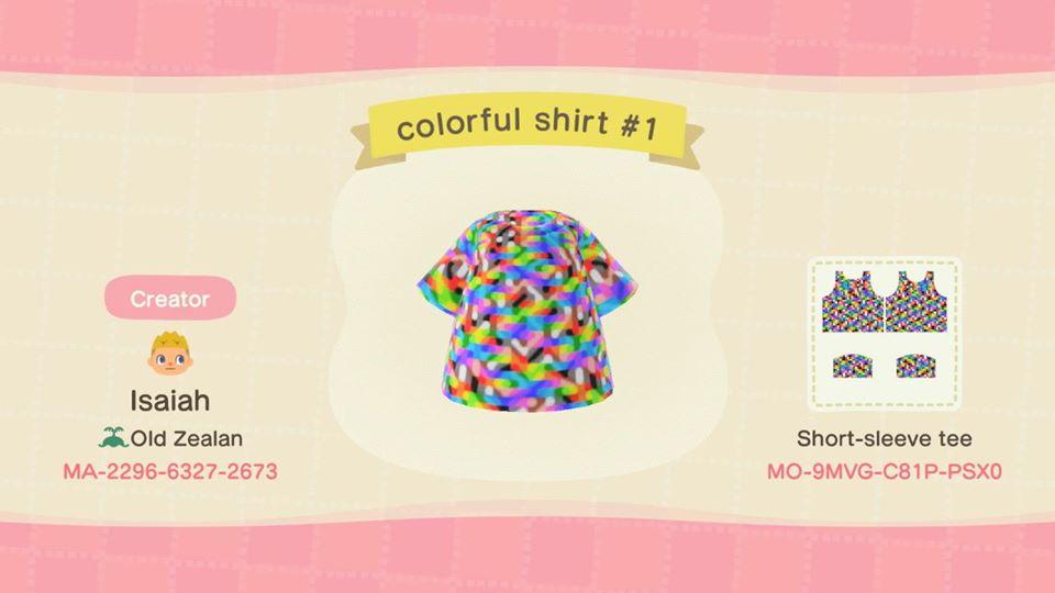Animal Crossing Design Code: MO-9MVG-C81P-PSX0 colorful shirt #1