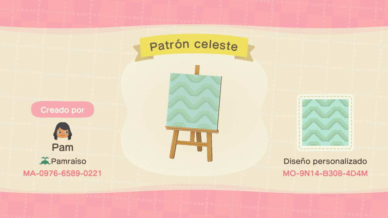 Animal Crossing Design Code: MO-9N14-B308-4D4M PatrÃ³n celeste