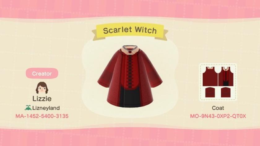 Animal Crossing Design Code: MO-9N43-0XP2-QT0X Scarlet Witch