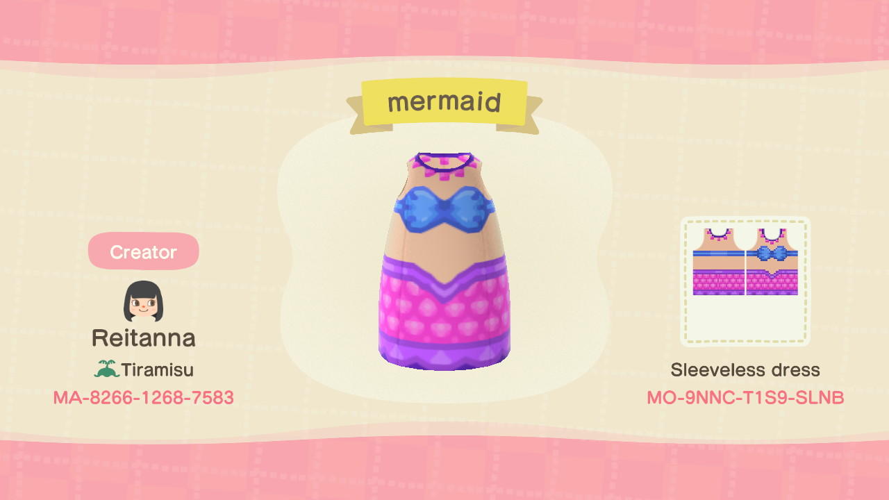 Animal Crossing Design Code: MO-9NNC-T1S9-SLNB mermaid