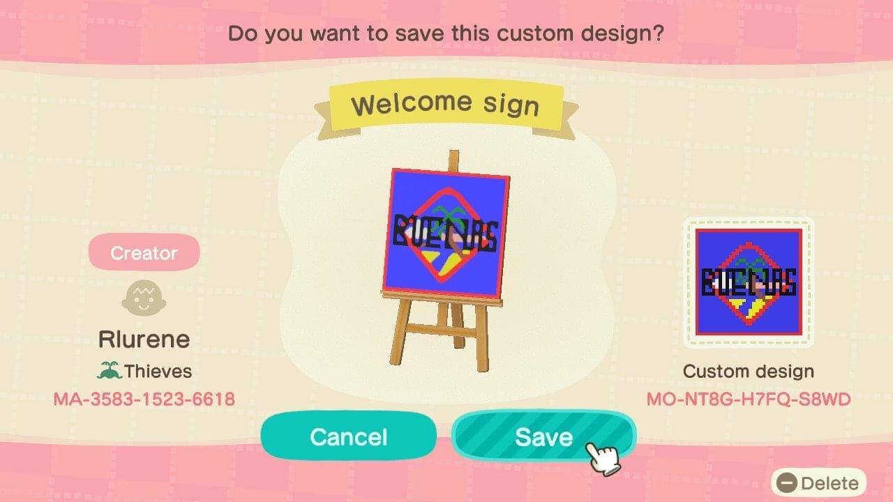 Animal Crossing Design Code: MO-9PB1-QWKG-D74C Guam Flag