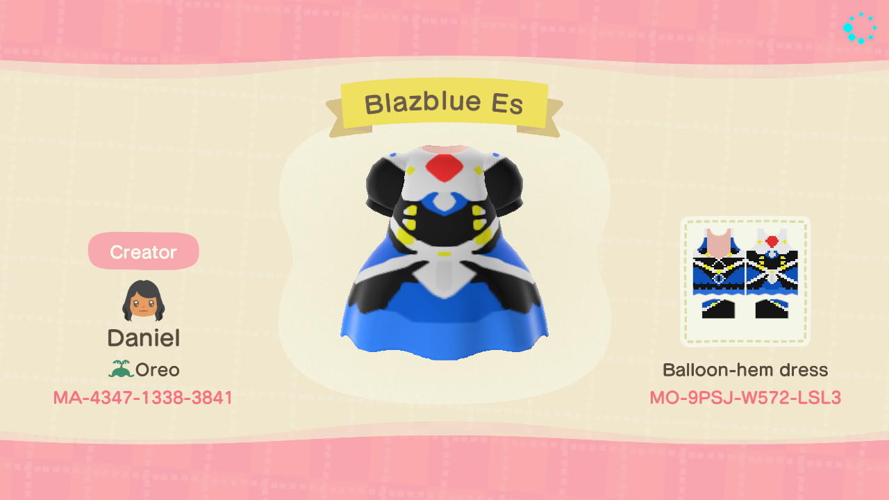 Animal Crossing Design Code: MO-9PSJ-W572-LSL3 Blazblue Es
