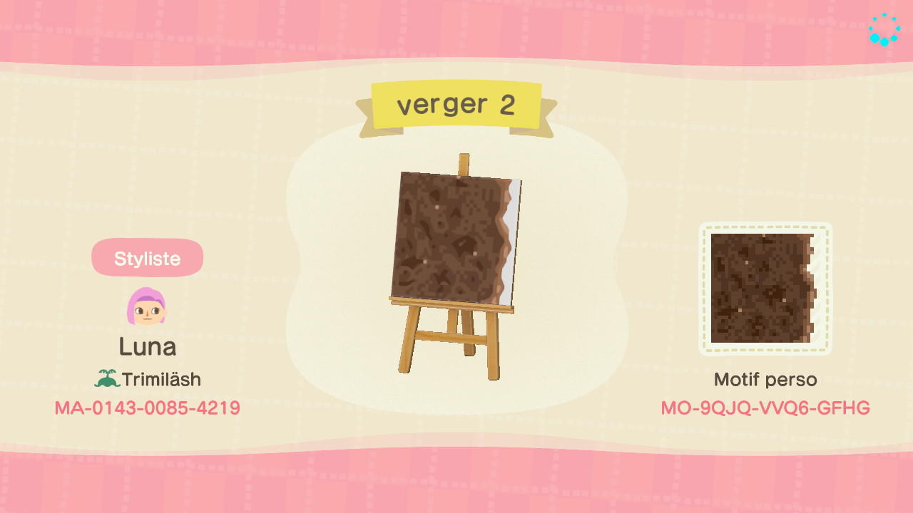 Animal Crossing Design Code: MO-9QJQ-VVQ6-GFHG Turnip 2/7