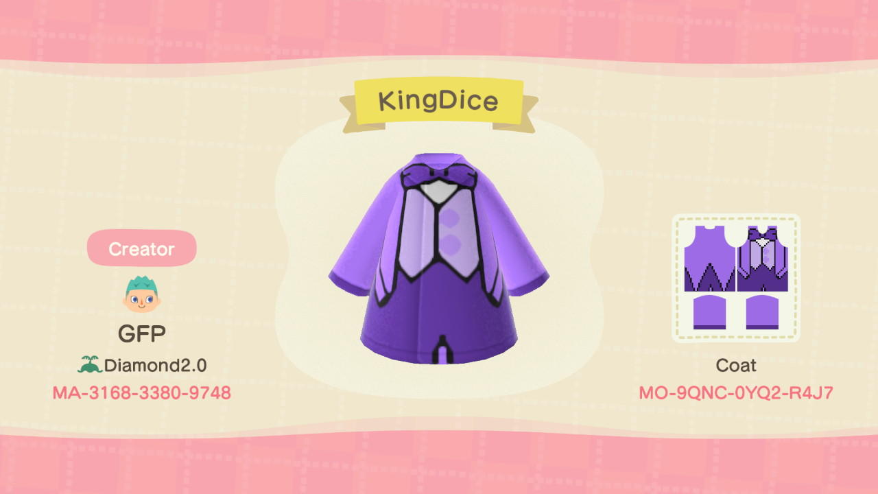 Animal Crossing Design Code: MO-9QNC-0YQ2-R4J7 KingDice