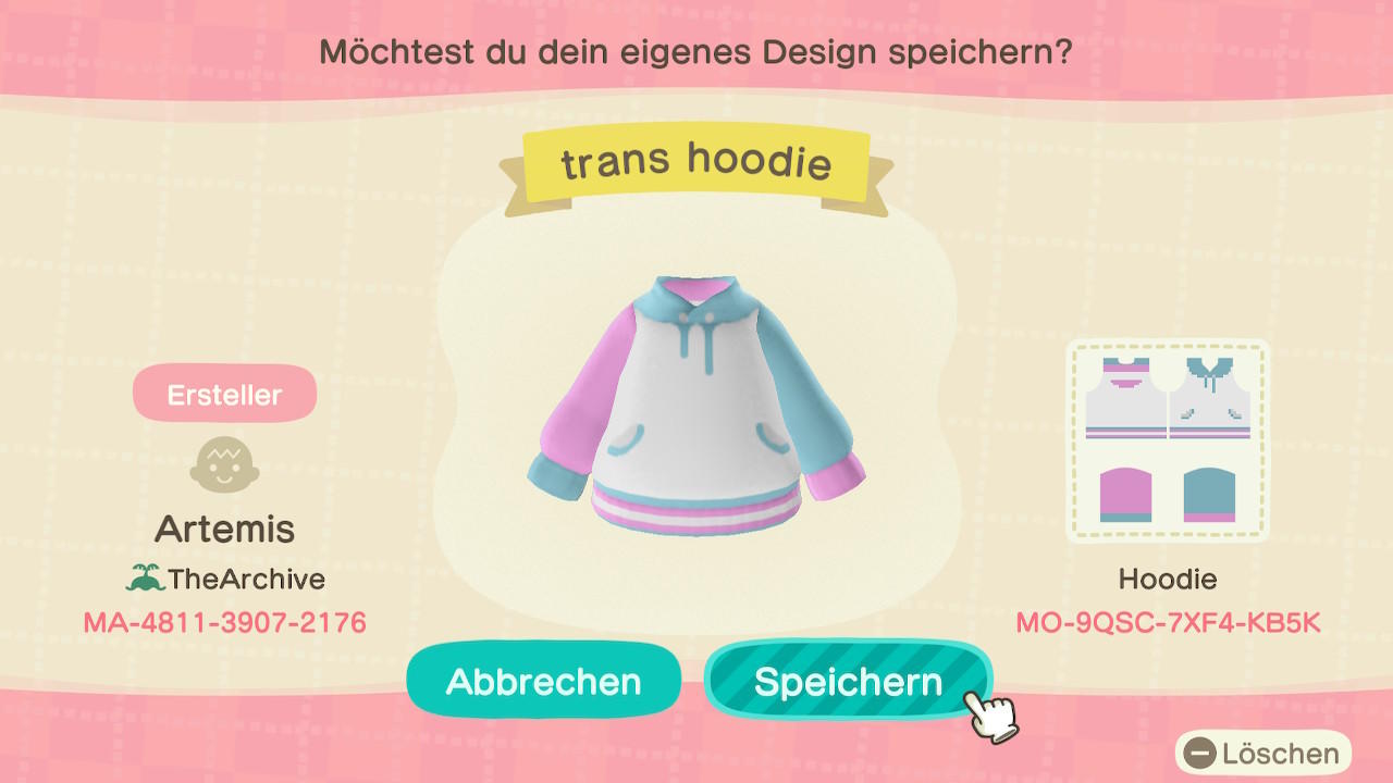 Animal Crossing Design Code: MO-9QSC-7XF4-KB5K trans hoodie