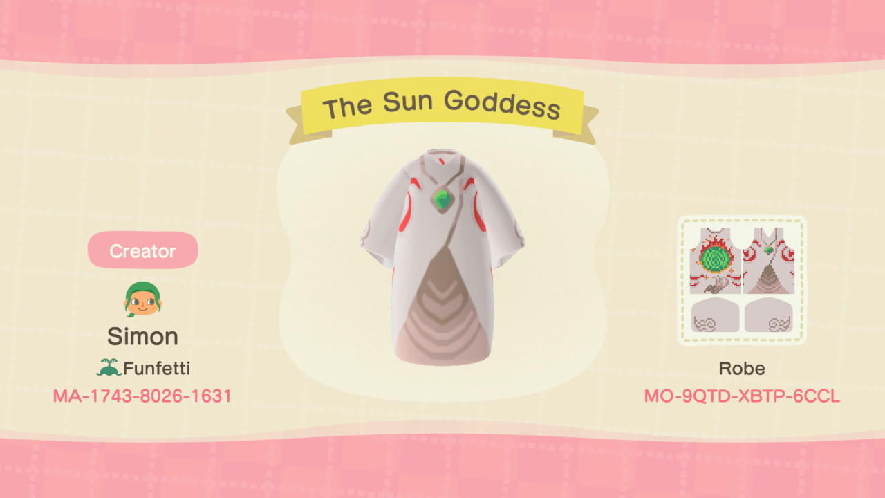 Animal Crossing Design Code: MO-9QTD-XBTP-6CCL The Sun Goddess
