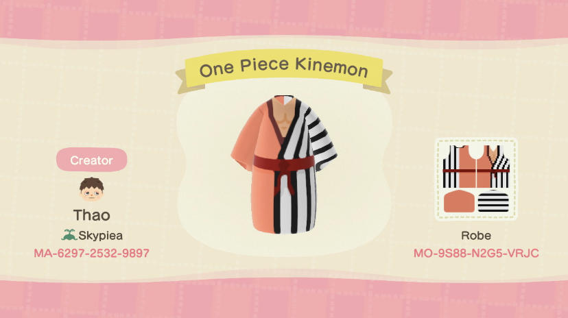 Animal Crossing Design Code: MO-9S88-N2G5-VRJC One Piece Kinemon