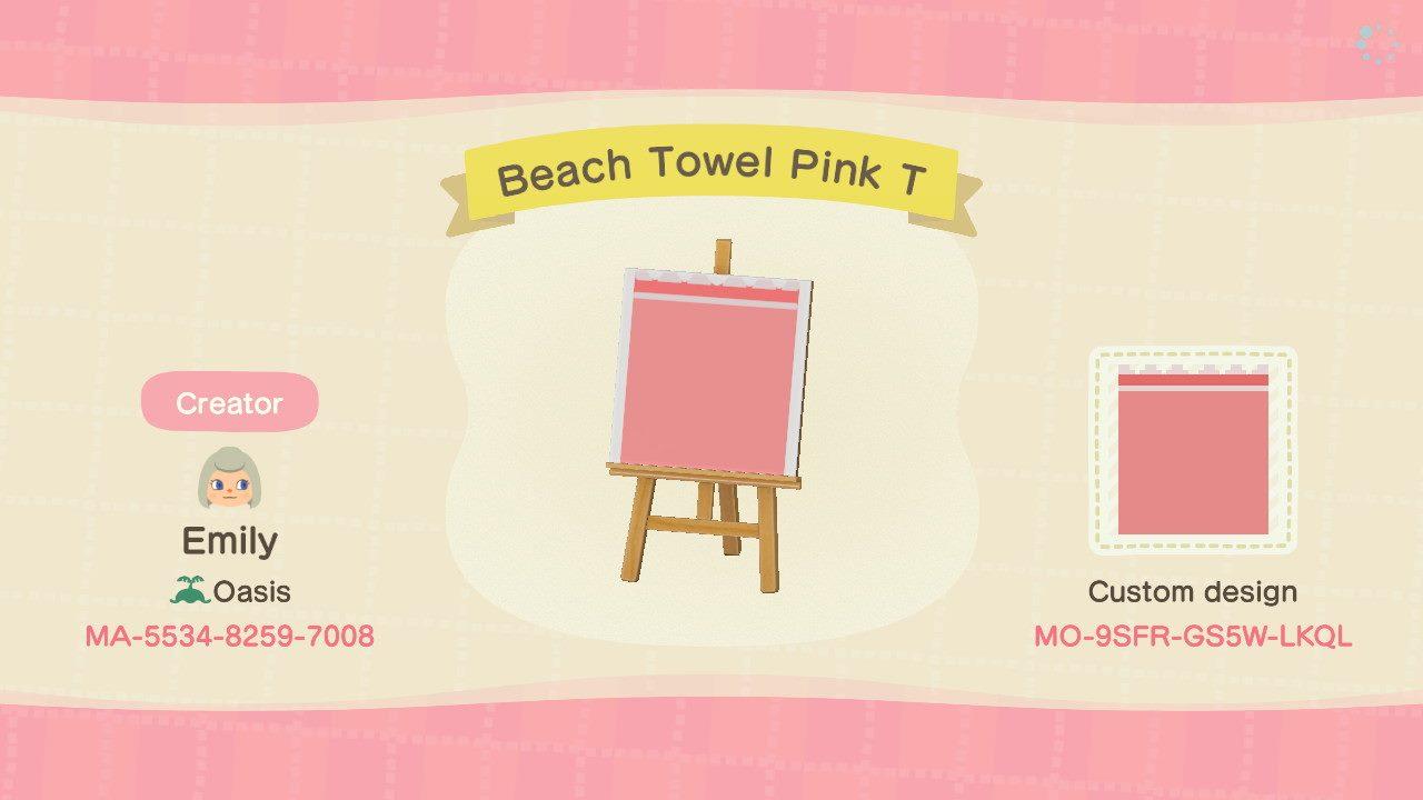 Animal Crossing Design Code: MO-9SFR-GS5W-LKQL Beach Towel Pink