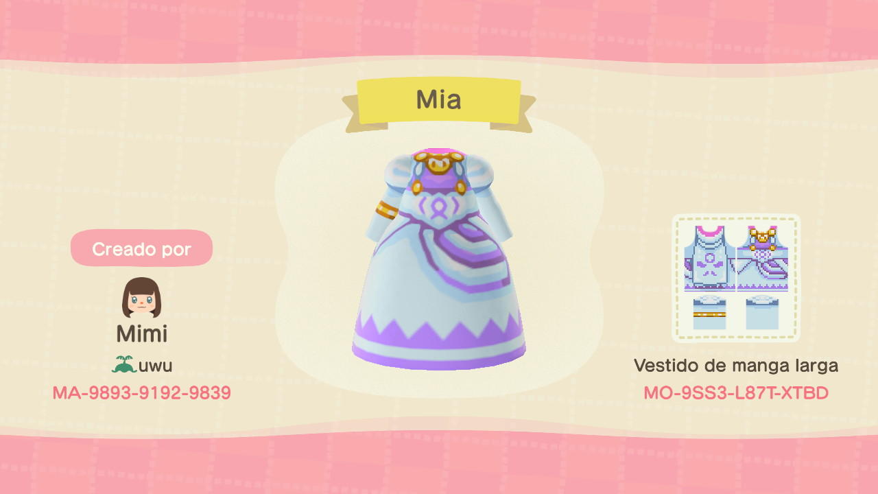 Animal Crossing Design Code: MO-9SS3-L87T-XTBD Mia dress