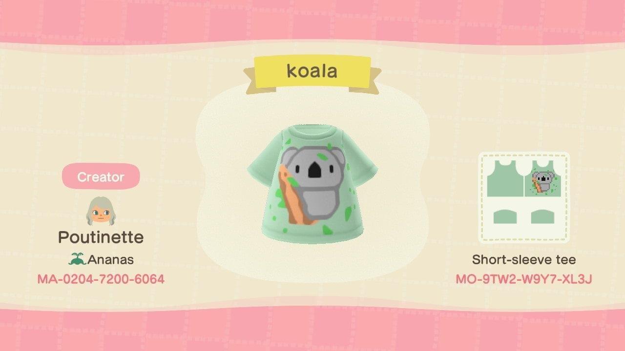 Animal Crossing Design Code: MO-9TW2-W9Y7-XL3J koala