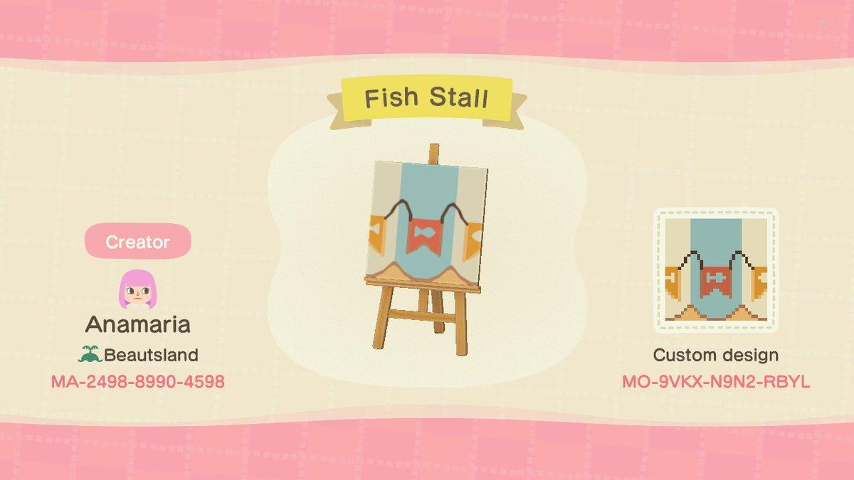 Animal Crossing Design Code: MO-9VKX-N9N2-RBYL Fish Stall