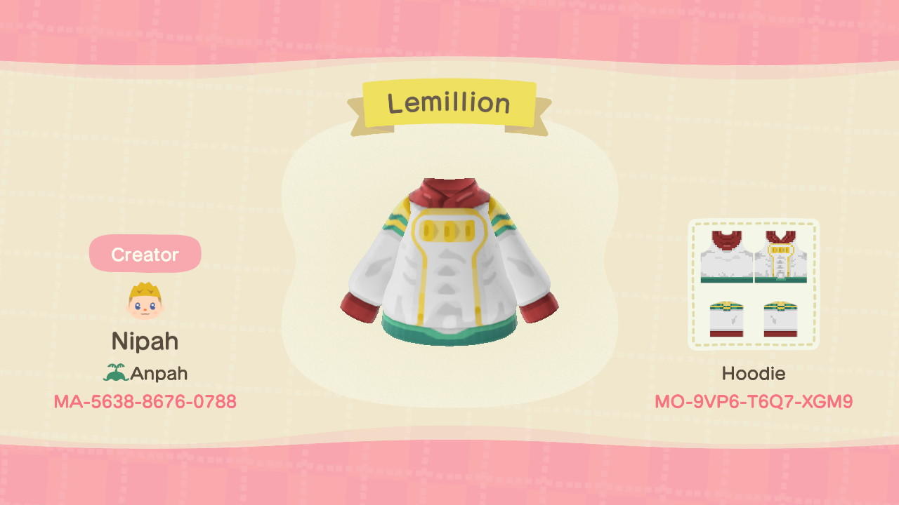Animal Crossing Design Code: MO-9VP6-T6Q7-XGM9 Lemillion