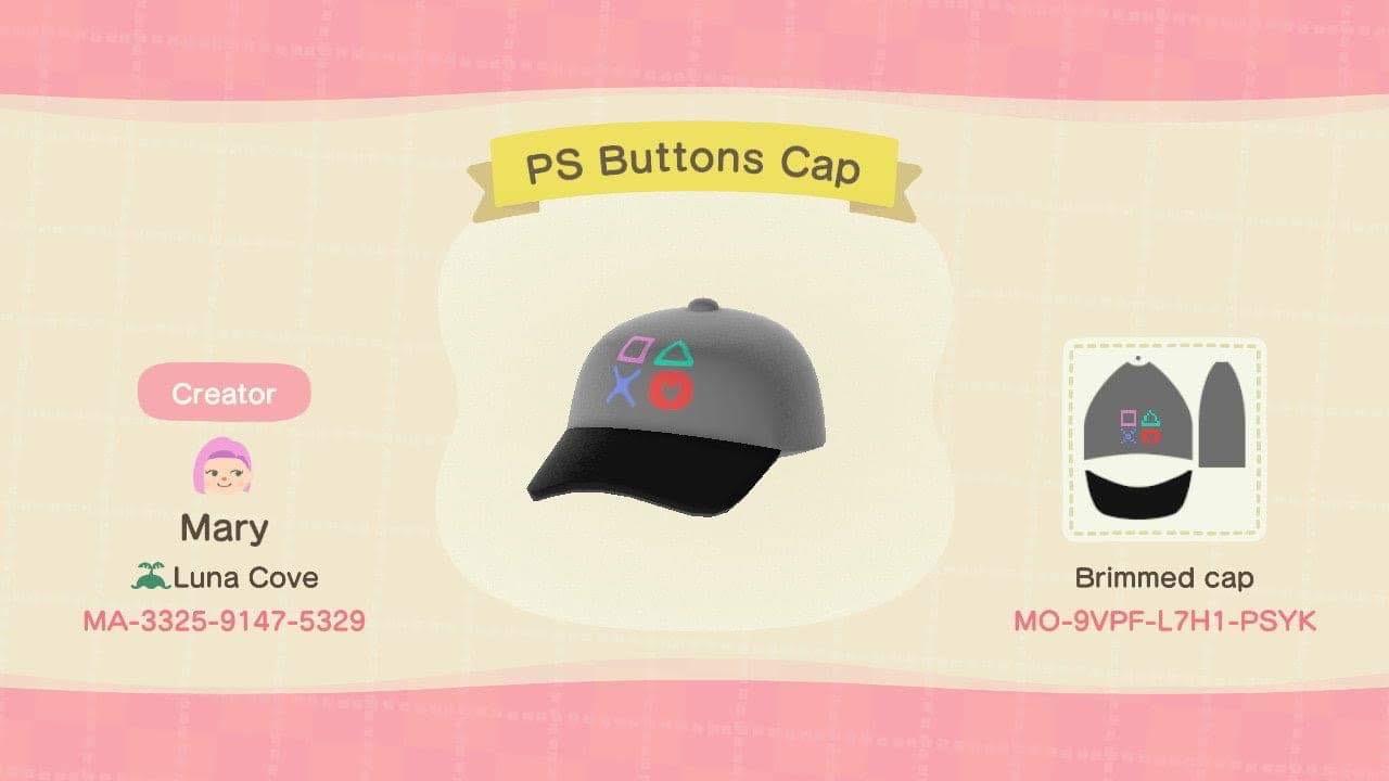 Animal Crossing Design Code: MO-9VPF-L7H1-PSYK PS Buttons Cap