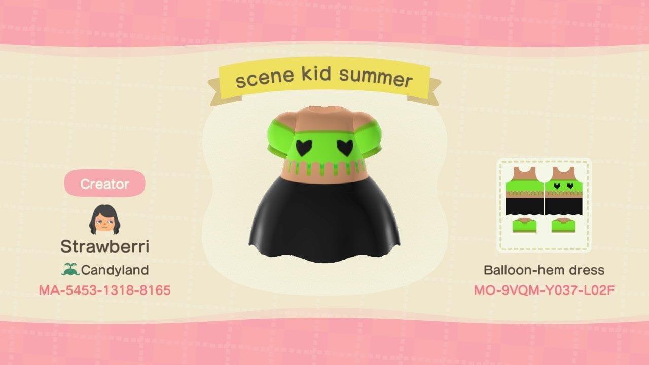 Animal Crossing Design Code: MO-9VQM-Y037-L02F Scene kid summer 4