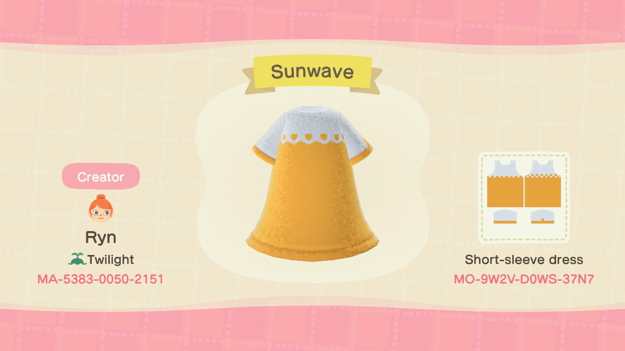 Animal Crossing Design Code: MO-9W2V-D0WS-37N7 Sunwave