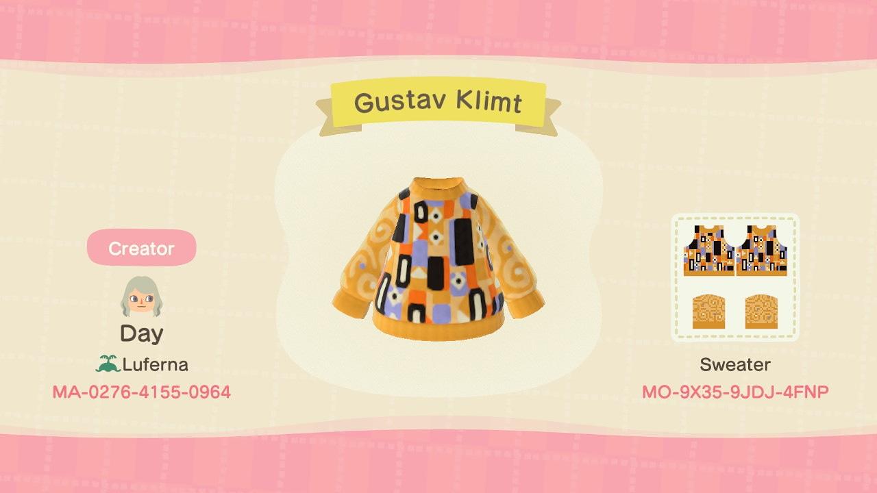 Animal Crossing Design Code: MO-9X35-9JDJ-4FNP Gustav Klimt