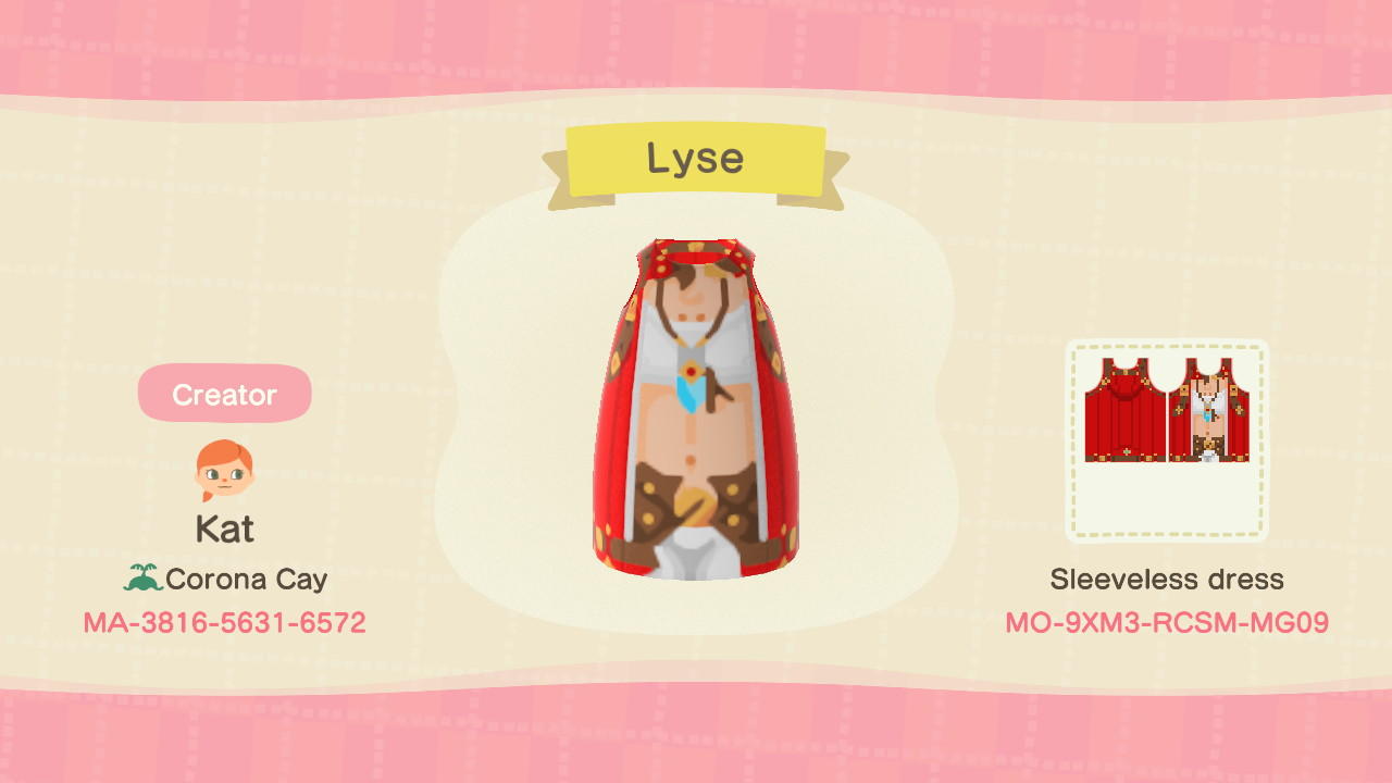 Animal Crossing Design Code: MO-9XM3-RCSM-MG09 Lyse FFXIV