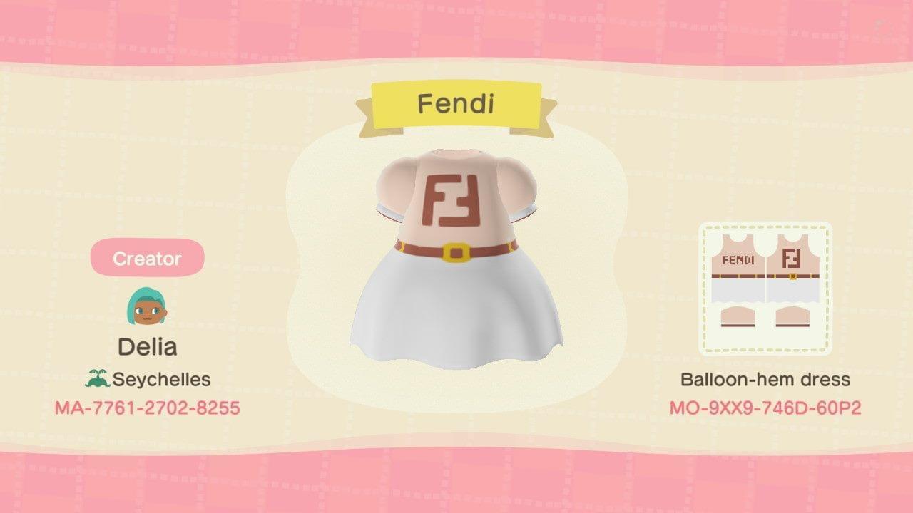 Animal Crossing Design Code: MO-9XX9-746D-60P2 Fendi