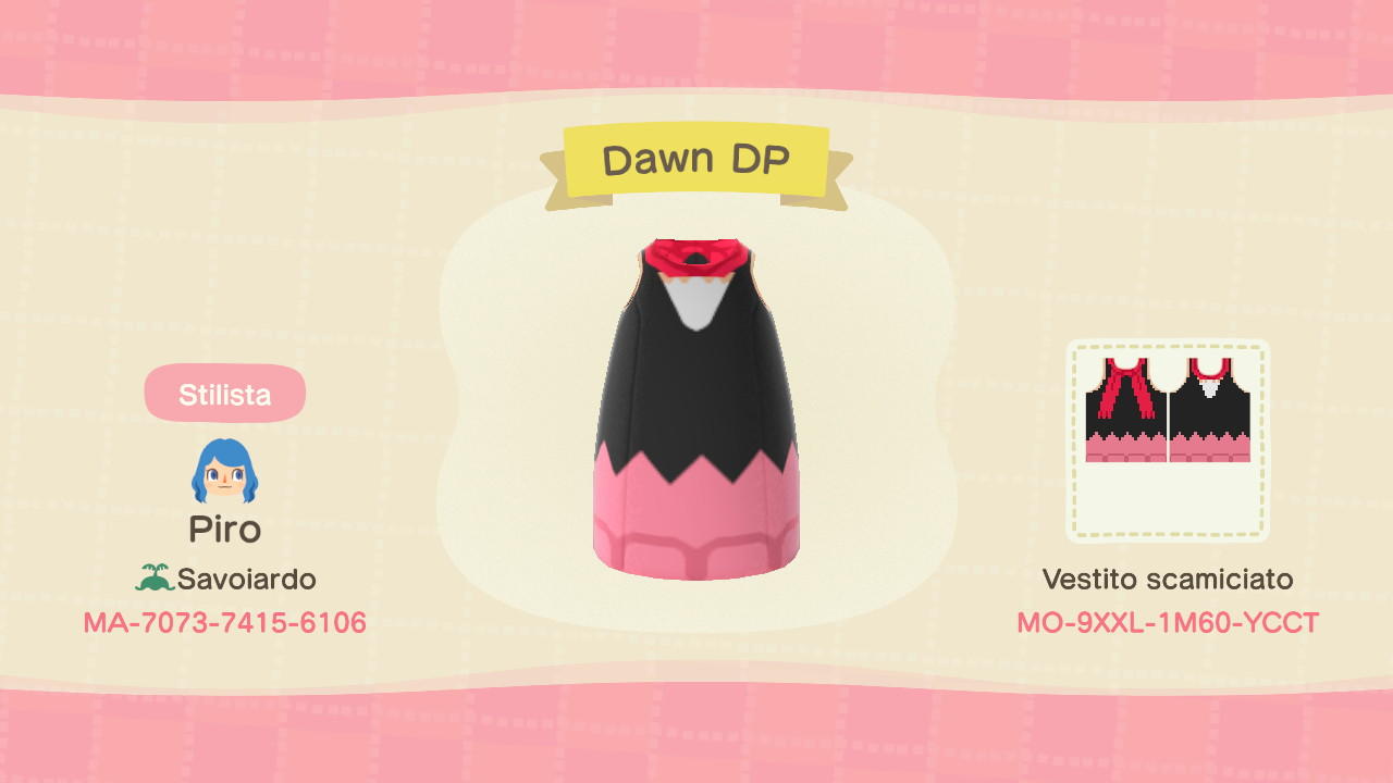 Animal Crossing Design Code: MO-9XXL-1M60-YCCT Dawn DP