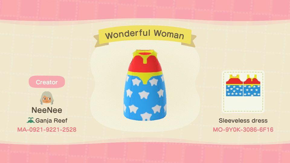 Animal Crossing Design Code: MO-9Y0K-3086-6F16 Wonderful Woman