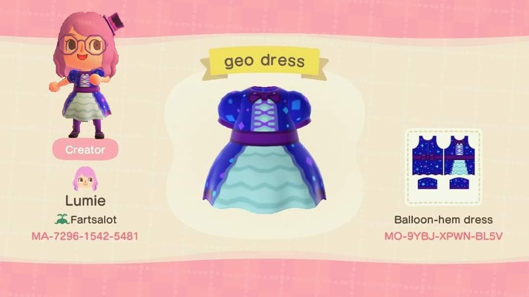 Animal Crossing Design Code: MO-9YBJ-XPWN-BL5V Geo dress