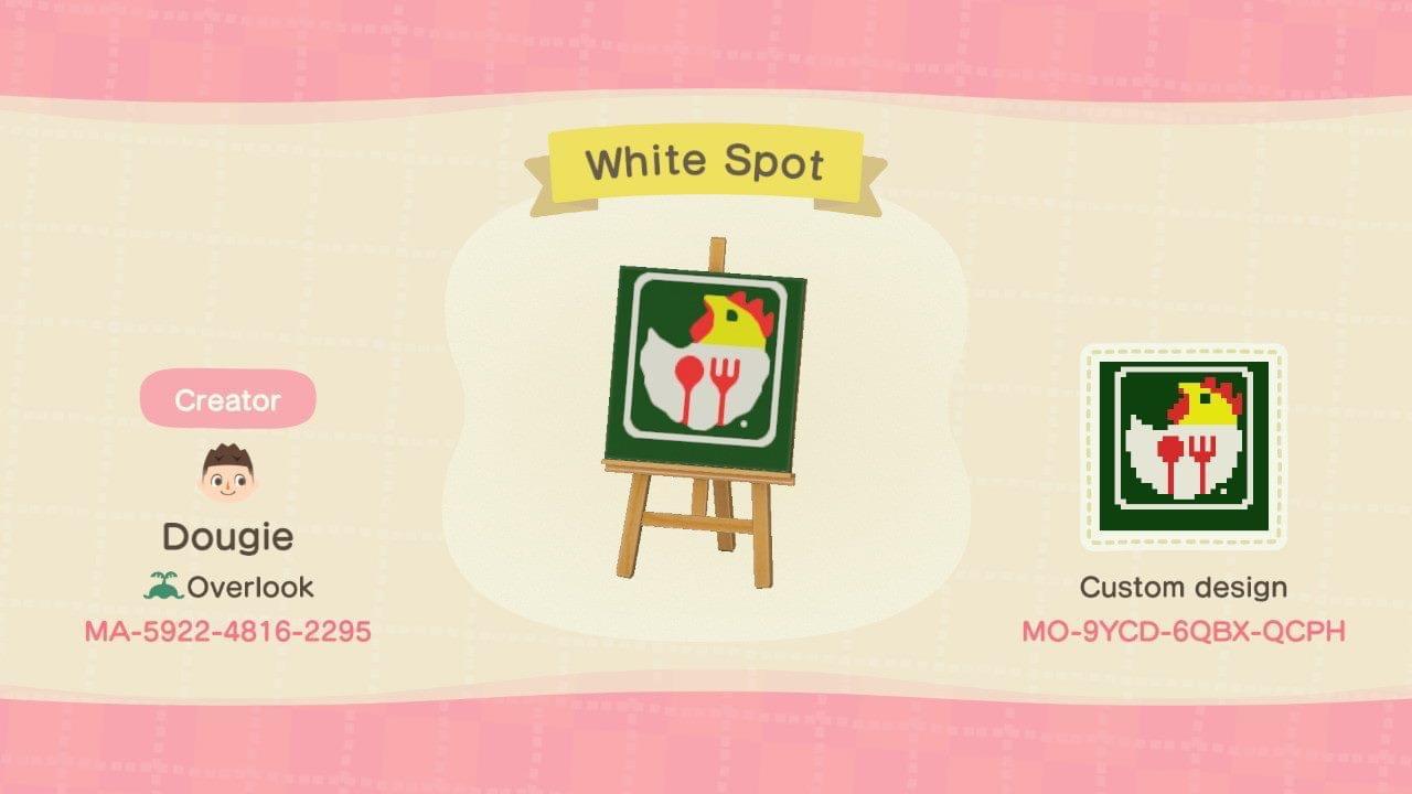 Animal Crossing Design Code: MO-9YCD-6QBX-QCPH White Spot
