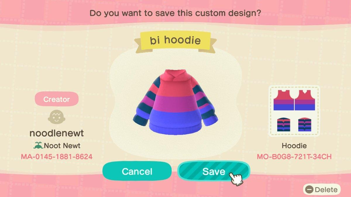 Animal Crossing Design Code: MO-B0G8-721T-34CH Bi Hoodie
