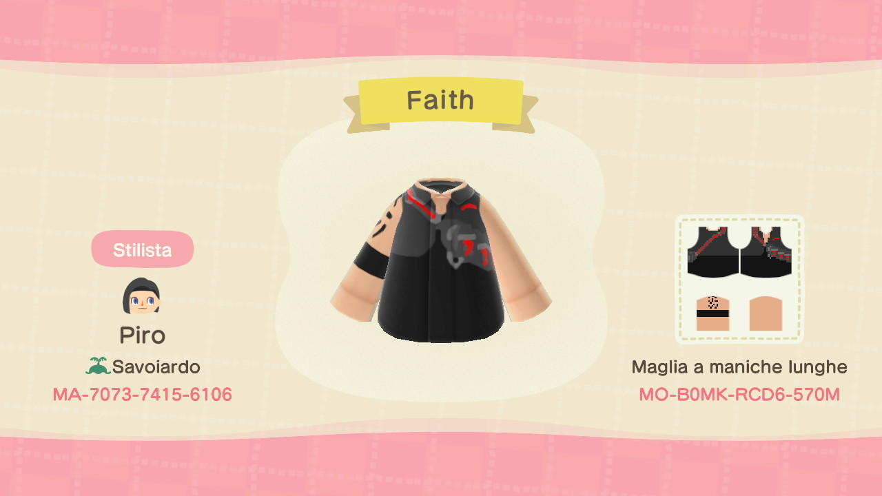 Animal Crossing Design Code: MO-B0MK-RCD6-570M Faith