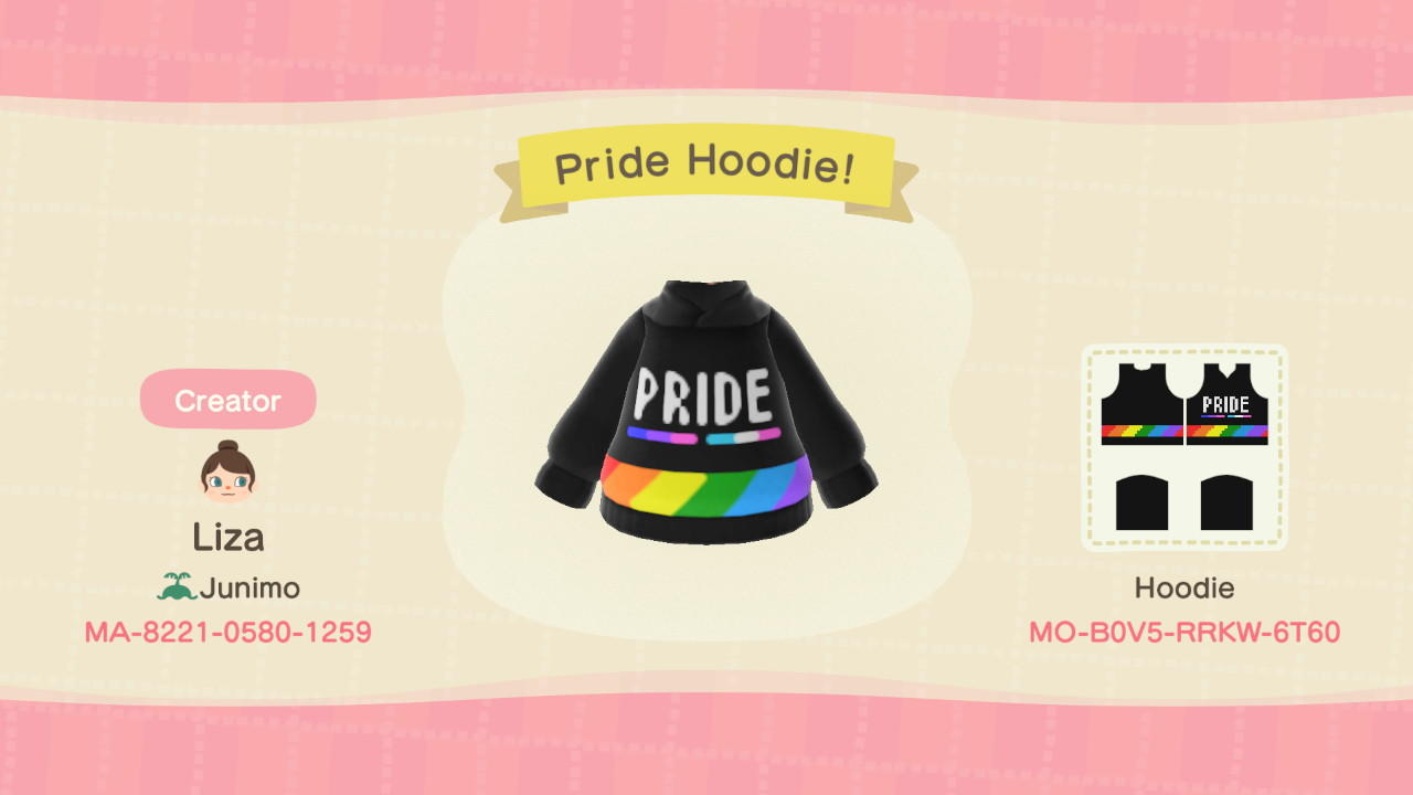Animal Crossing Design Code: MO-B0V5-RRKW-6T60 Pride Sweater