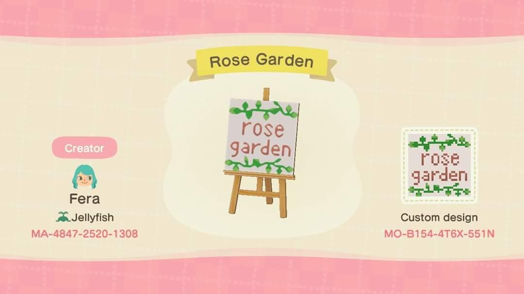 Animal Crossing Design Code: MO-B154-4T6X-551N Rose Garden