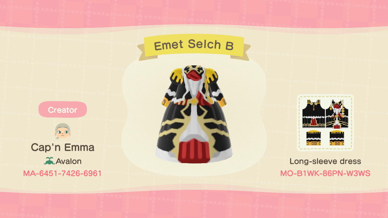 Animal Crossing Design Code: MO-B1WK-86PN-W3WS Emet Selch B