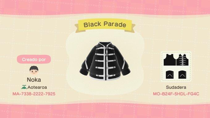 Animal Crossing Design Code: MO-B24F-5HDL-FG4C Black Parade