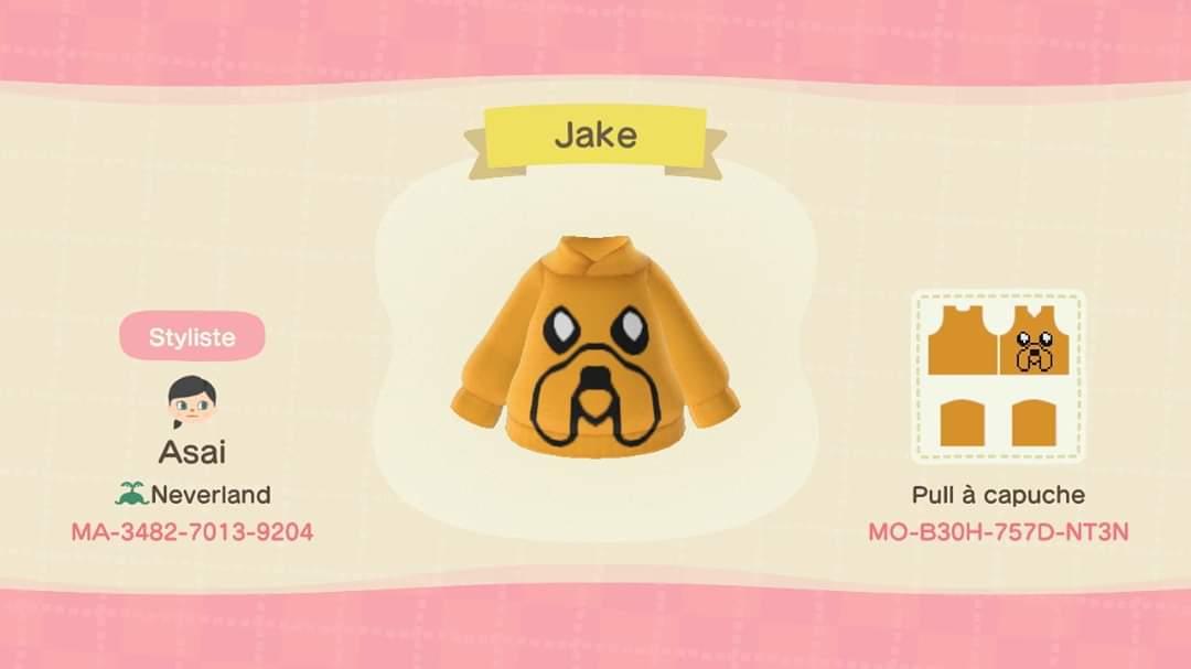 Animal Crossing Design Code: MO-B30H-757D-NT3N Hoodie Jake