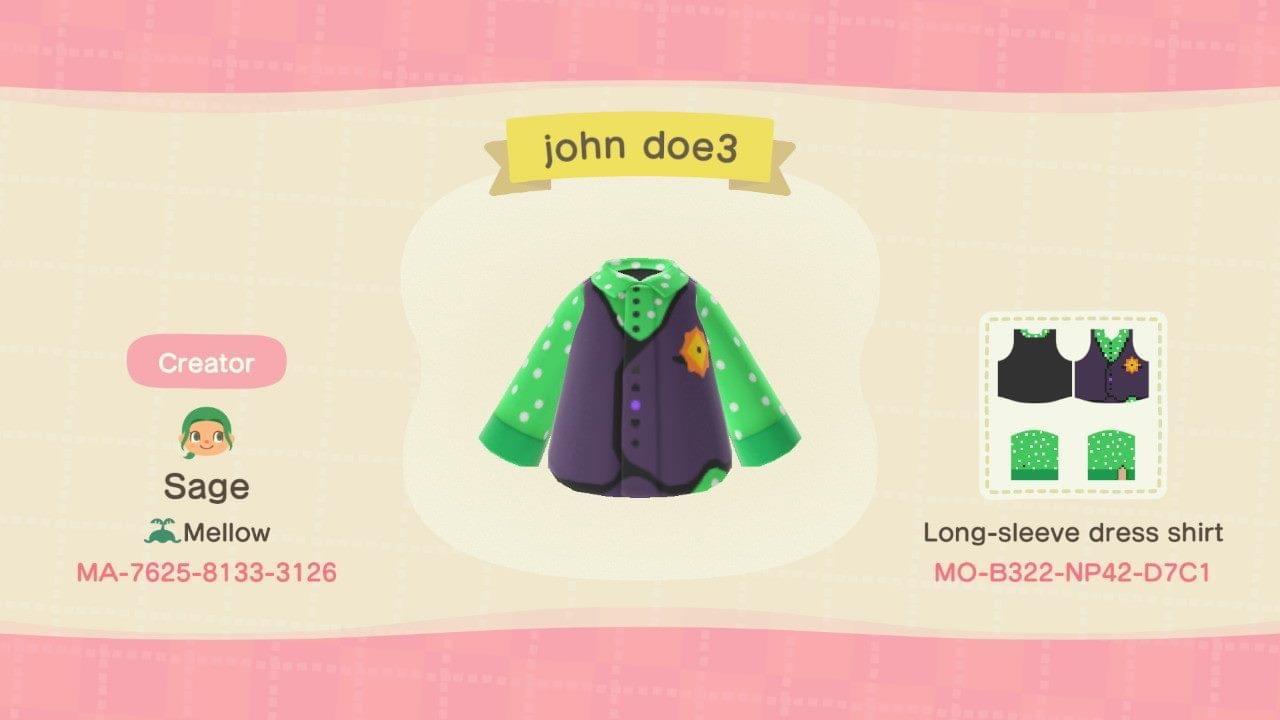 Animal Crossing Design Code: MO-B322-NP42-D7C1 batman john doe