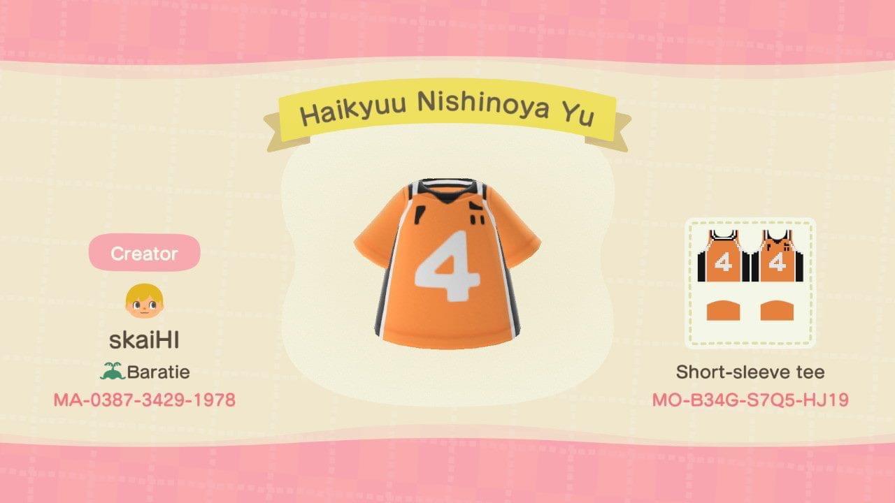 Animal Crossing Design Code: MO-B34G-S7Q5-HJ19 Haikyuu Nishinoya Yu