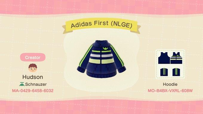 Animal Crossing Design Code: MO-B4BX-VXRL-608W Adidas First (NLGE)
