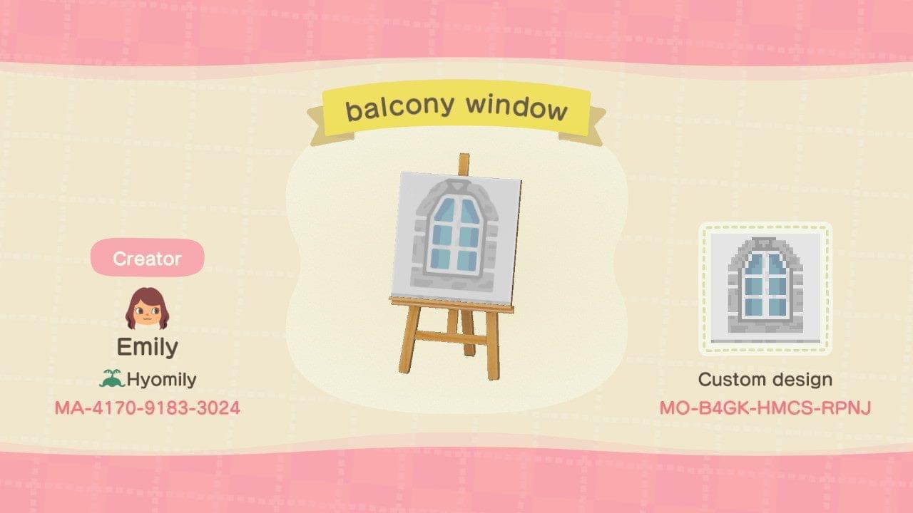 Animal Crossing Design Code: MO-B4GK-HMCS-RPNJ Balcony Window