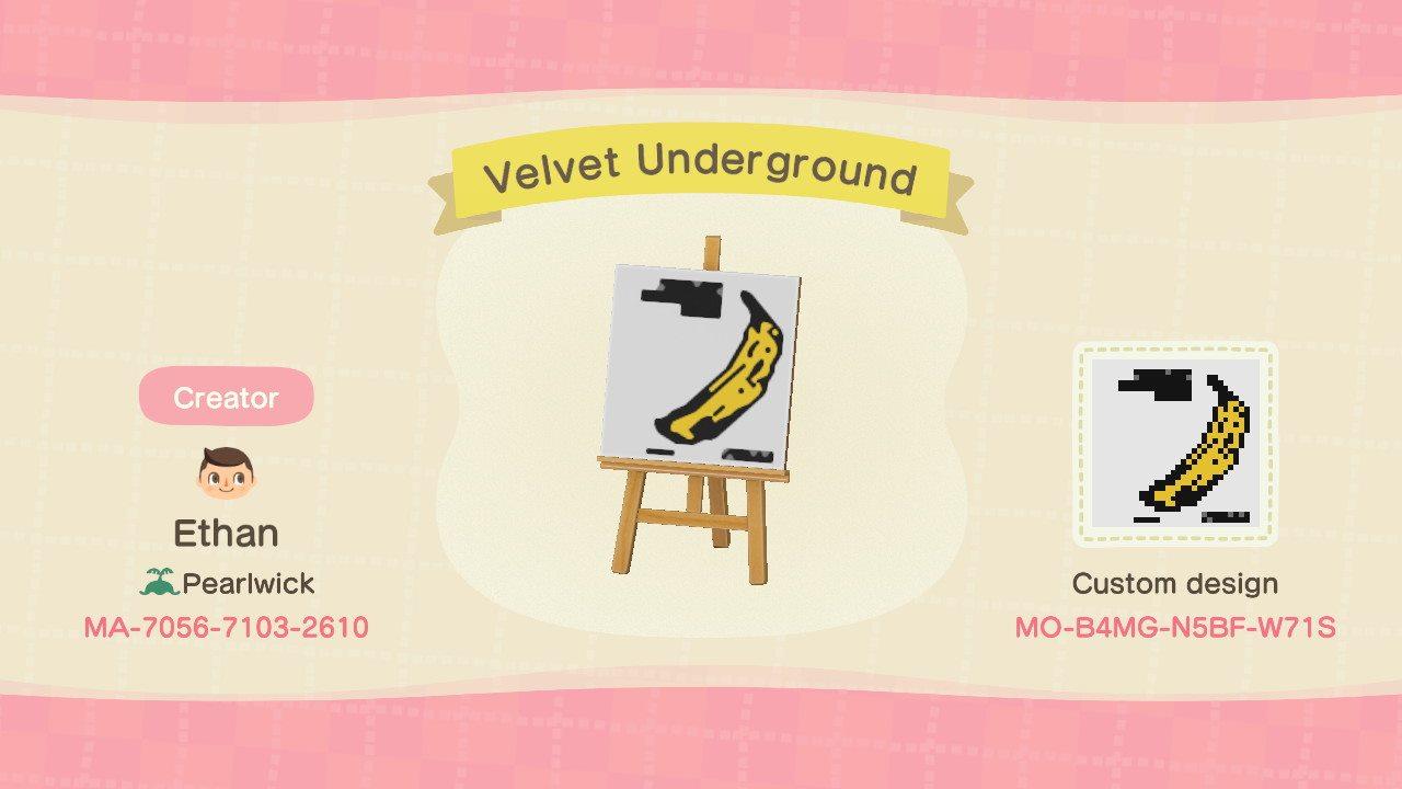 Animal Crossing Design Code: MO-B4MG-N5BF-W71S Velvet Underground
