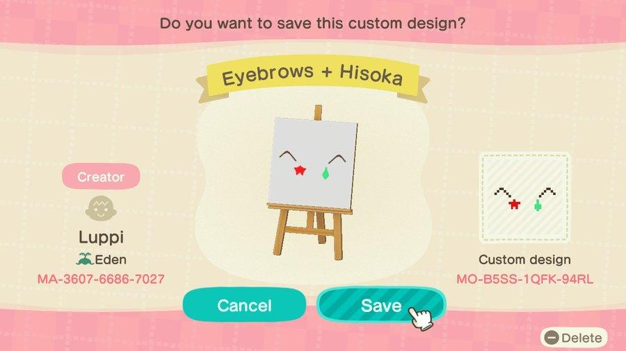 Animal Crossing Design Code: MO-B5SS-1QFK-94RL Hisoka Facepaint