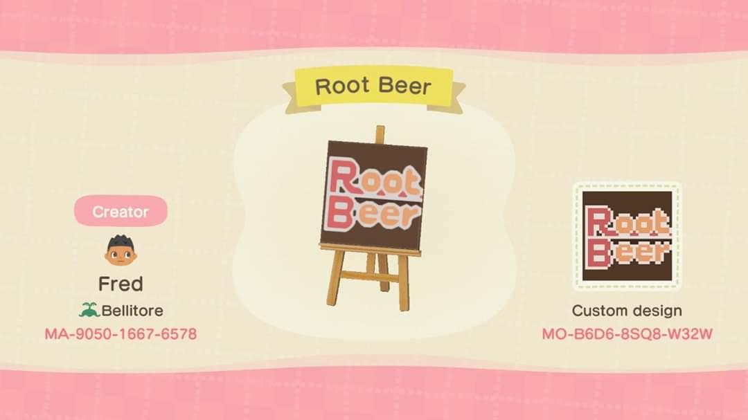 Animal Crossing Design Code: MO-B6D6-8SQ8-W32W Drink machine logo