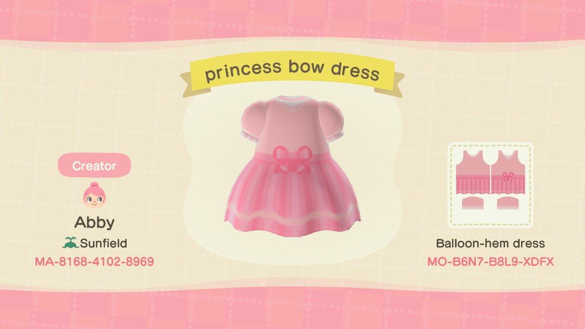 Animal Crossing Design Code: MO-B6N7-B8L9-XDFX princess bow dress