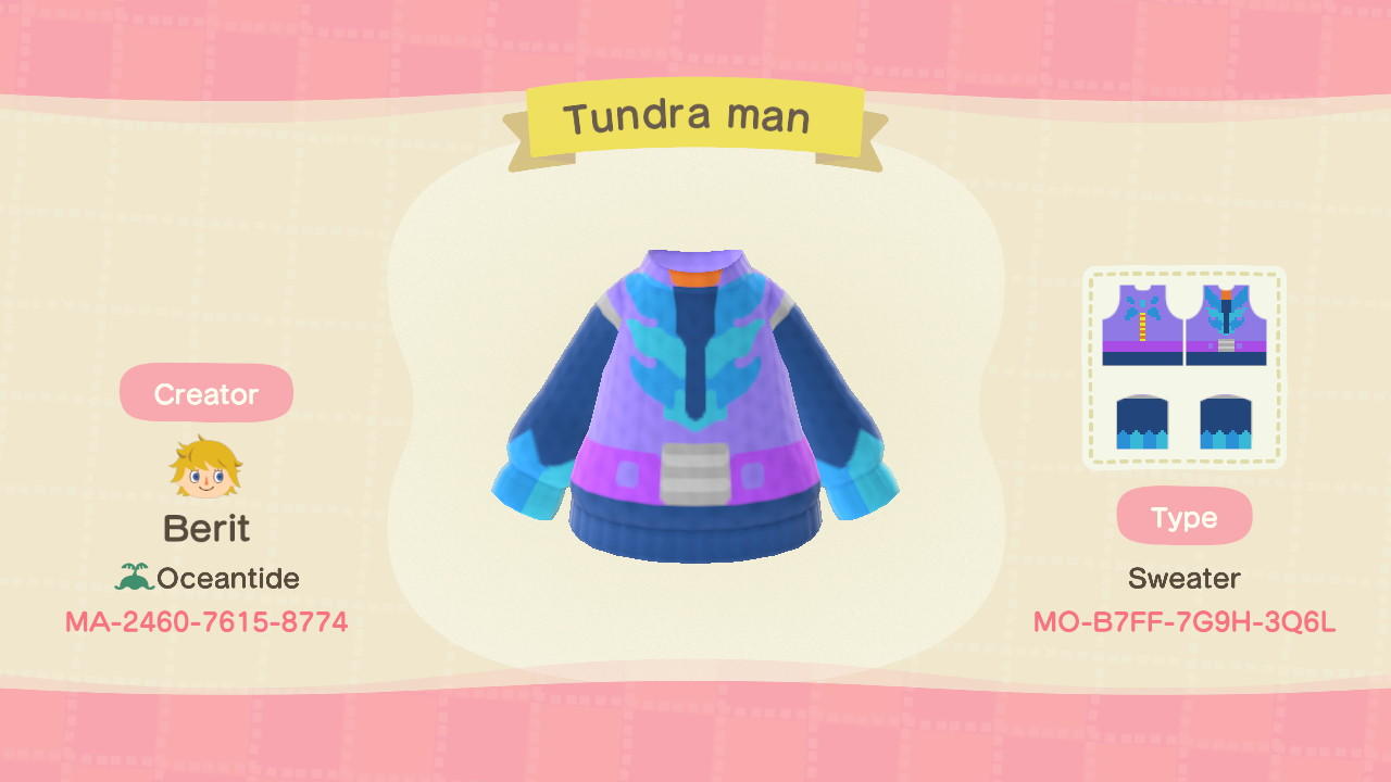 Animal Crossing Design Code: MO-B7FF-7G9H-3Q6L Tundra Man