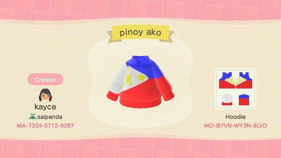 Animal Crossing Design Code: MO-B7VN-WY3N-8LVD pinoy ako hoodie
