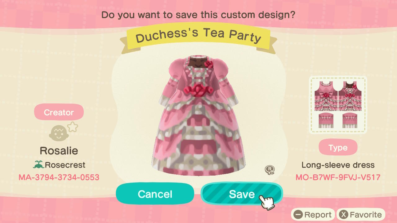Animal Crossing Design Code: MO-B7WF-9FVJ-V517 Duchess’ Tea Party