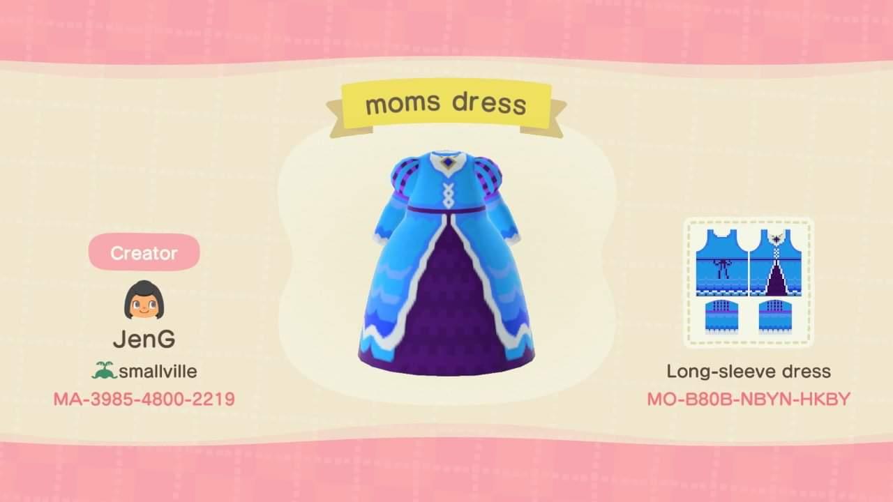 Animal Crossing Design Code: MO-B80B-NBYN-HKBY Moms Dress